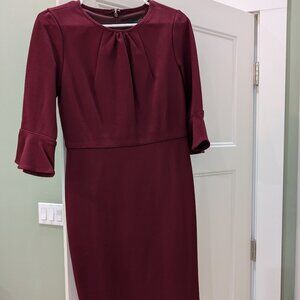 JCrew Maroon Pencil Knee Length Dress Size 4